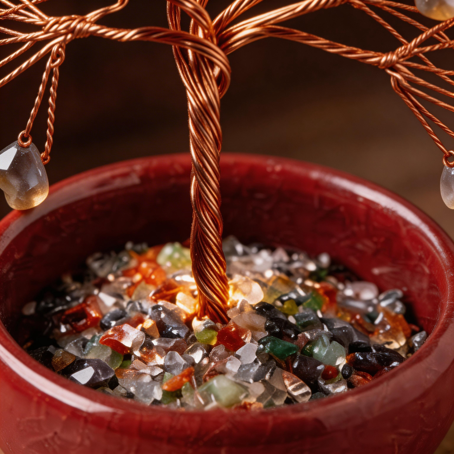 💫 “Handcrafted Starburst Rainbow Crystal Tree” – 27 Hours Artisan Craft | Colorful Natural Crystals × Hollow Metal Stars × Copper Wire × Red Terracotta Base ✨