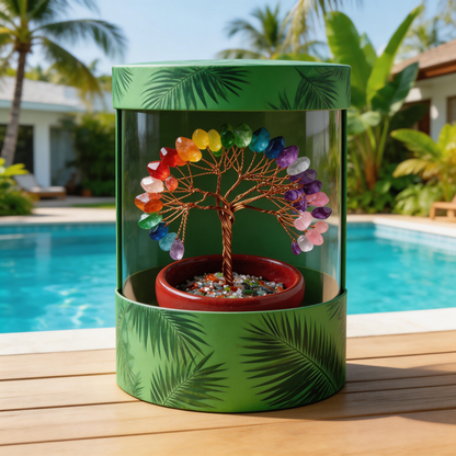 🌟 “Handcrafted Natural Crystal Wish Tree” – Plant a Rainbow of Good Luck in Your Home ✨ | 27 Hours of Artisan Craft with Seven-Color Natural Crystals, Copper Wire & Red Terracotta Base