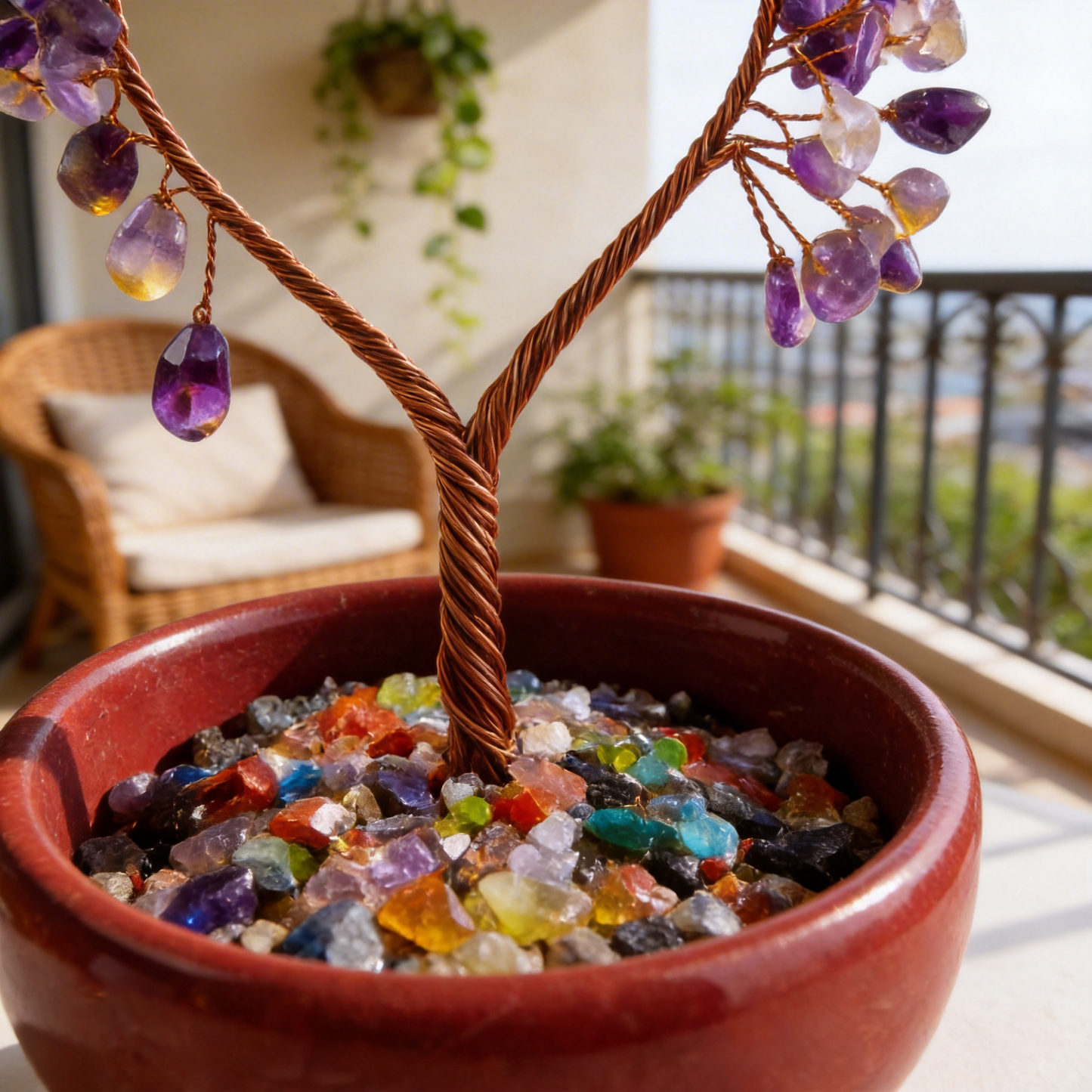 Magical Amethyst Fortune Tree | Handcrafted Crystal & Bronze | Desk or Living Room Decor | Perfect Gift for Entrepreneurs & Home Lovers | Glowing Purple Star Map Display”✨