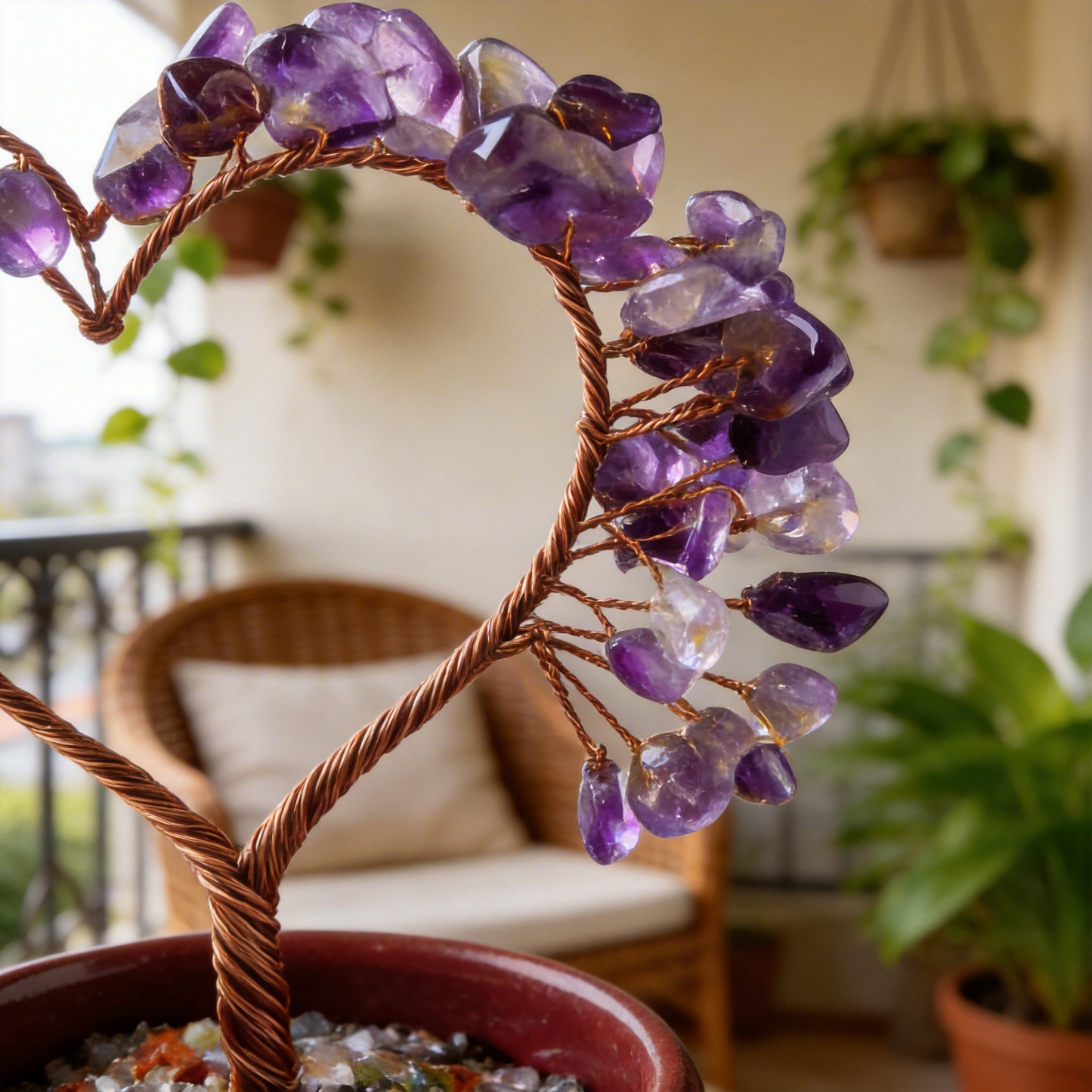 Magical Amethyst Fortune Tree | Handcrafted Crystal & Bronze | Desk or Living Room Decor | Perfect Gift for Entrepreneurs & Home Lovers | Glowing Purple Star Map Display”✨